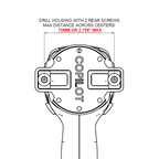 Copilot 2 universal adapter with maximum dimensions, on a white background