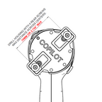 Copilot 2 universal adapter with maximum dimensions, on a white background