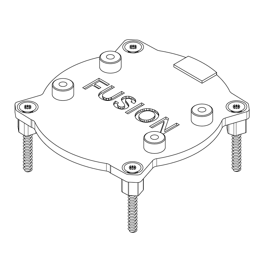 Custom made adapter plate design for the Copilot to mount to the Fusion